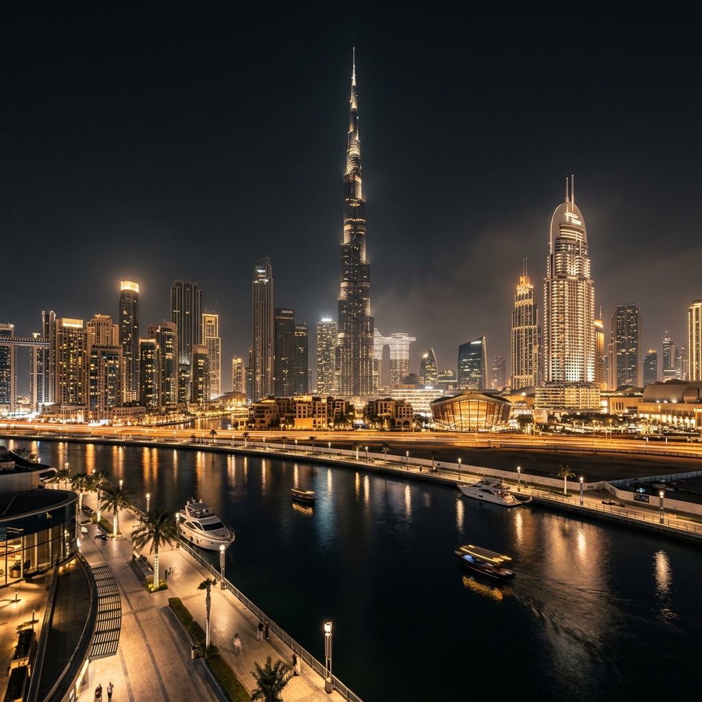 Dubai Night Skyline